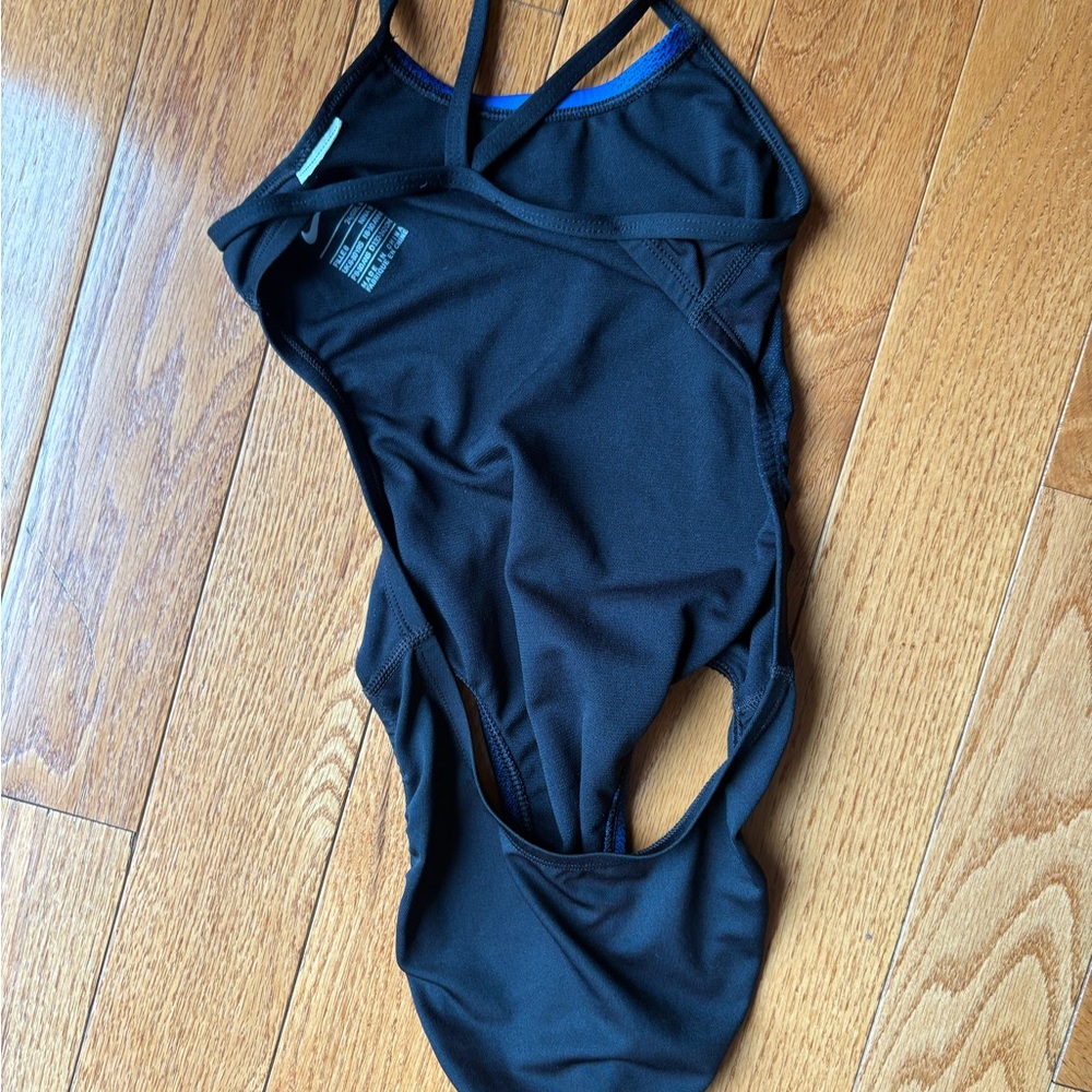 Girls Nike Blue and Black Sporty One Piece Swimsuit size 8/24 - Picture 2 of 5